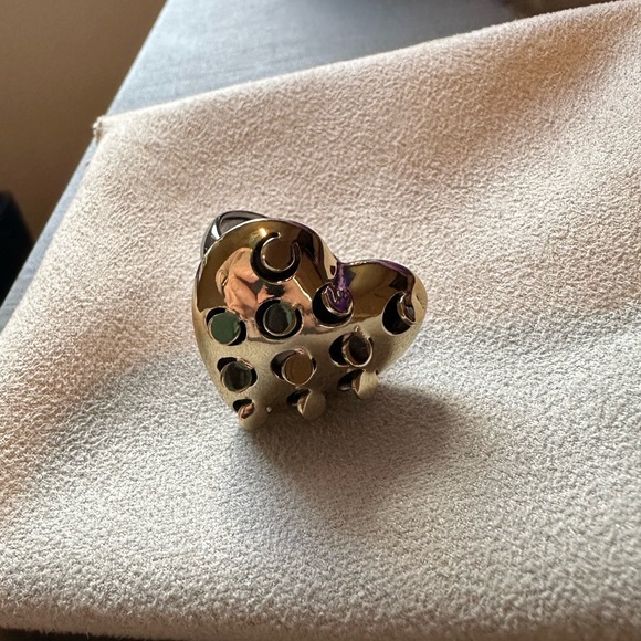 Alexis Bittar Gold Heart Grater Ring - Picture 3 of 6